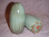 Frankoma scalloped shakers glazed prairie green